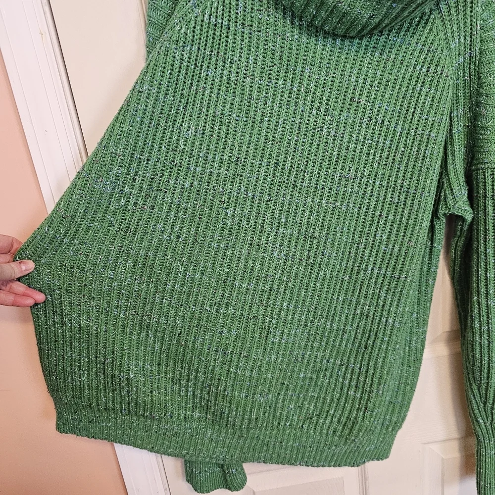 Free People Leo Turtleneck Cowl Neck Knit Sweater Tunic Oversized